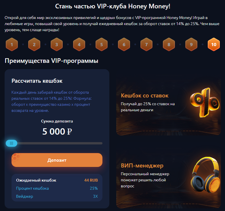 Honey Money VIP-программа Honey Money VIP-программа